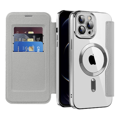 Coque MagSafe pour Apple iPhone 12 Pro, Techsuit, SmartMag Book, Gris