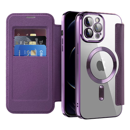 Coque MagSafe pour Apple iPhone 12 Pro, Techsuit, SmartMag Book, Violet