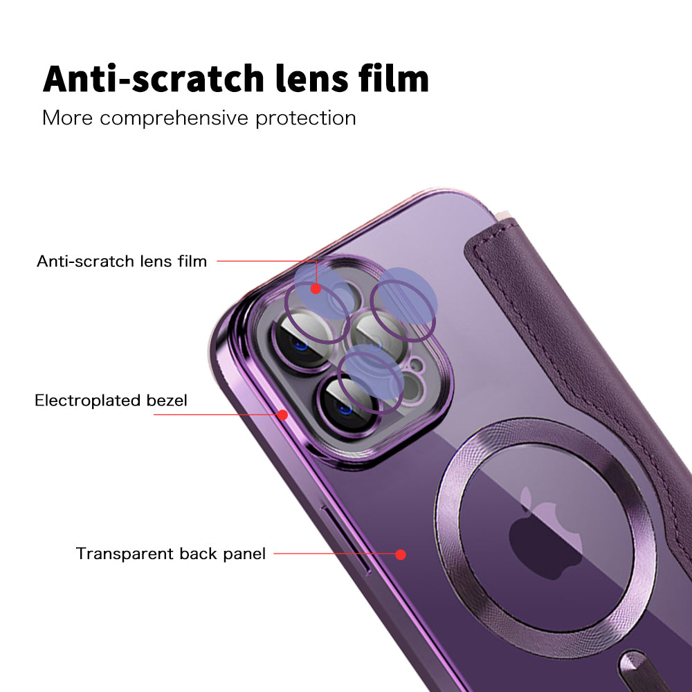 Coque MagSafe pour Apple iPhone 12 Pro, Techsuit, SmartMag Book, Violet