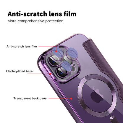 Coque MagSafe pour Apple iPhone 12 Pro, Techsuit, SmartMag Book, Violet