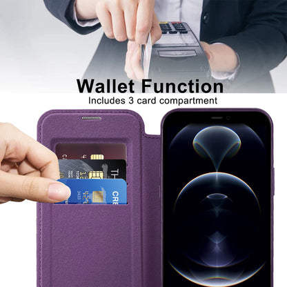 Coque MagSafe pour Apple iPhone 12 Pro, Techsuit, SmartMag Book, Violet