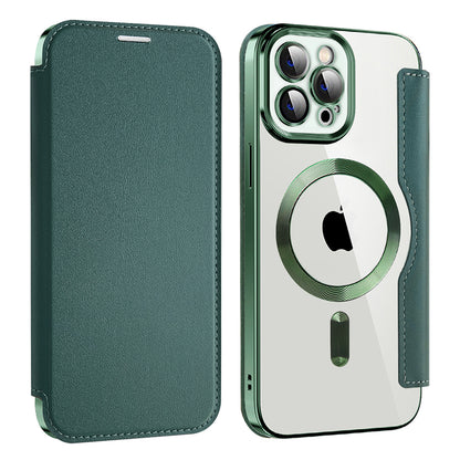 Custodia MagSafe per Apple iPhone 12 Pro, Techsuit, SmartMag Book, Verde