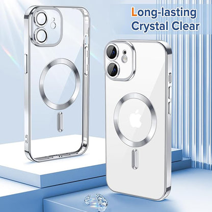 Coque MagSafe pour Apple iPhone 12, Techsuit, Luxury Crystal, Argentée