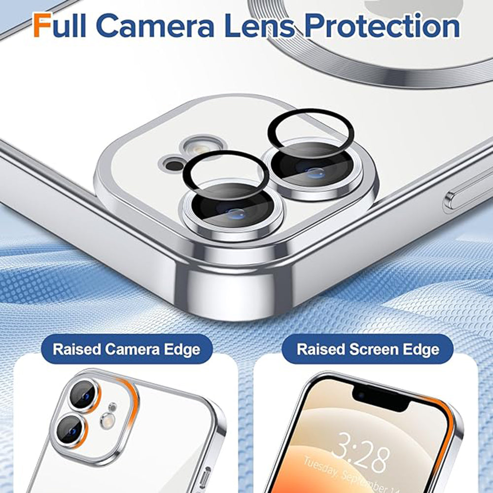 Coque MagSafe pour Apple iPhone 12, Techsuit, Luxury Crystal, Argentée