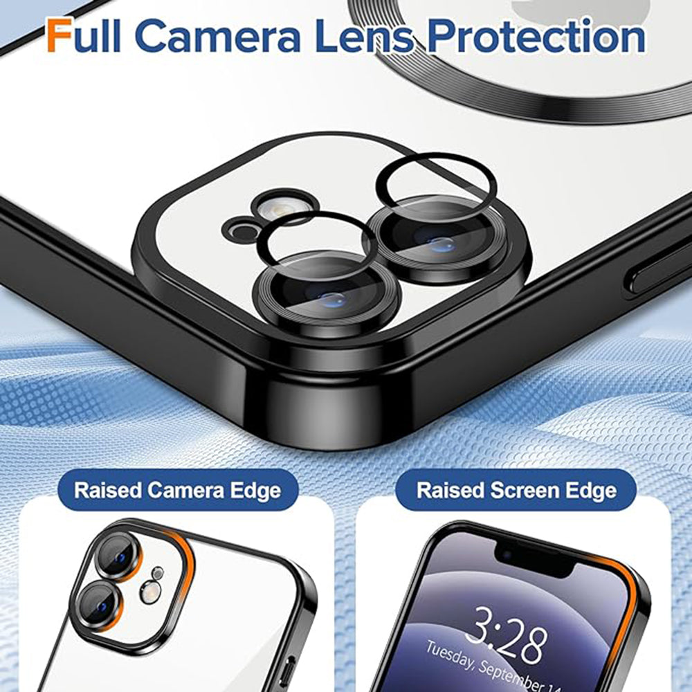 MagSafe-Hülle für Apple iPhone 12, Techsuit, Luxury Crystal, Schwarz