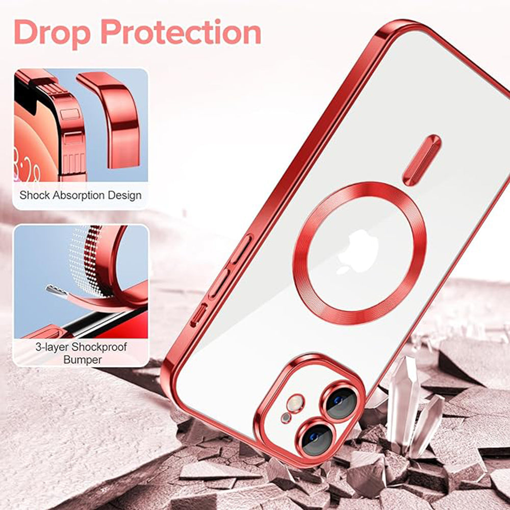 MagSafe-Hülle für Apple iPhone 12, Techsuit, Luxury Crystal, Rot
