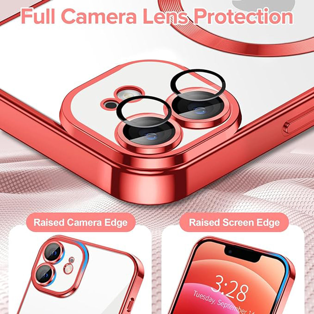 MagSafe-Hülle für Apple iPhone 12, Techsuit, Luxury Crystal, Rot