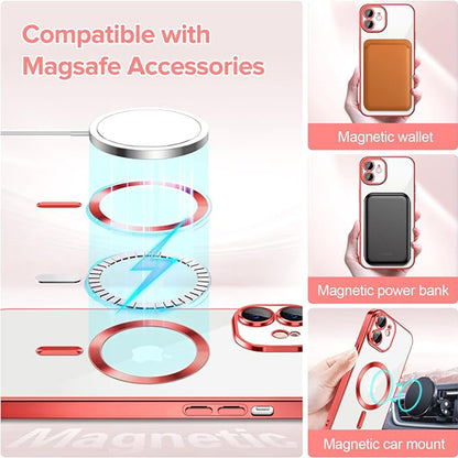 MagSafe-Hülle für Apple iPhone 12, Techsuit, Luxury Crystal, Rot