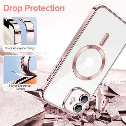 MagSafe-Hülle für Apple iPhone 12, Techsuit, Luxury Crystal, Rosa
