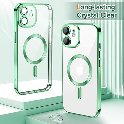 Coque MagSafe pour Apple iPhone 12, Techsuit, Luxury Crystal, Vert Clair