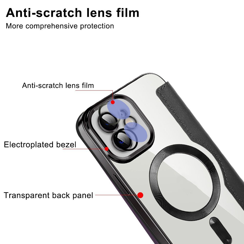 Coque MagSafe pour Apple iPhone 12, Techsuit, SmartMag Book, Bleue