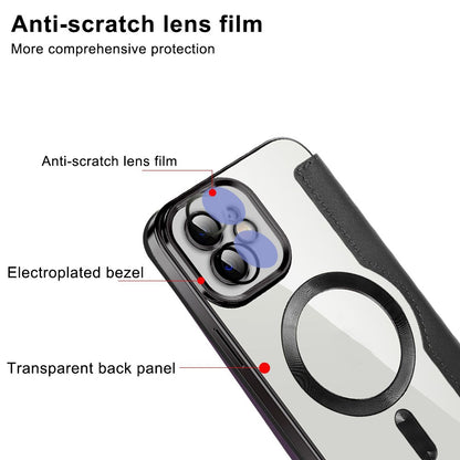 Coque MagSafe pour Apple iPhone 12, Techsuit, SmartMag Book, Bleue