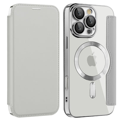 Coque MagSafe pour Apple iPhone 12, Techsuit, SmartMag Book, Gris