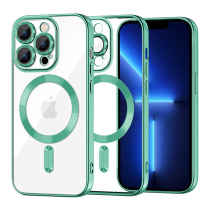 Coque MagSafe pour Apple iPhone 13 Pro Max, Techsuit, Luxury Crystal, Vert Clair