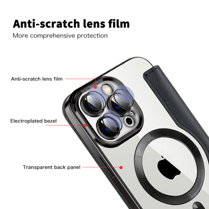 Custodia MagSafe per Apple iPhone 13 Pro Max, Techsuit, SmartMag Book, Nera
