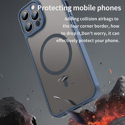 Custodia MagSafe per Apple iPhone 13 Pro, Techsuit, HaloFrost II, Blu Navy