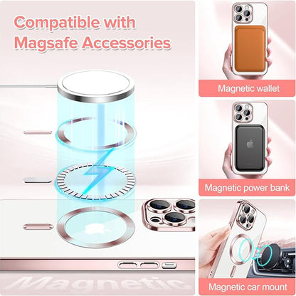 Coque MagSafe pour Apple iPhone 13 Pro, Techsuit, Luxury Crystal, Rose