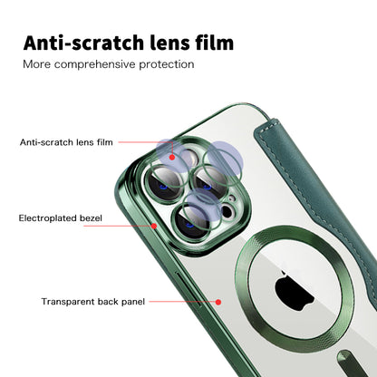 Custodia MagSafe per Apple iPhone 13 Pro, Techsuit, SmartMag Book, Verde