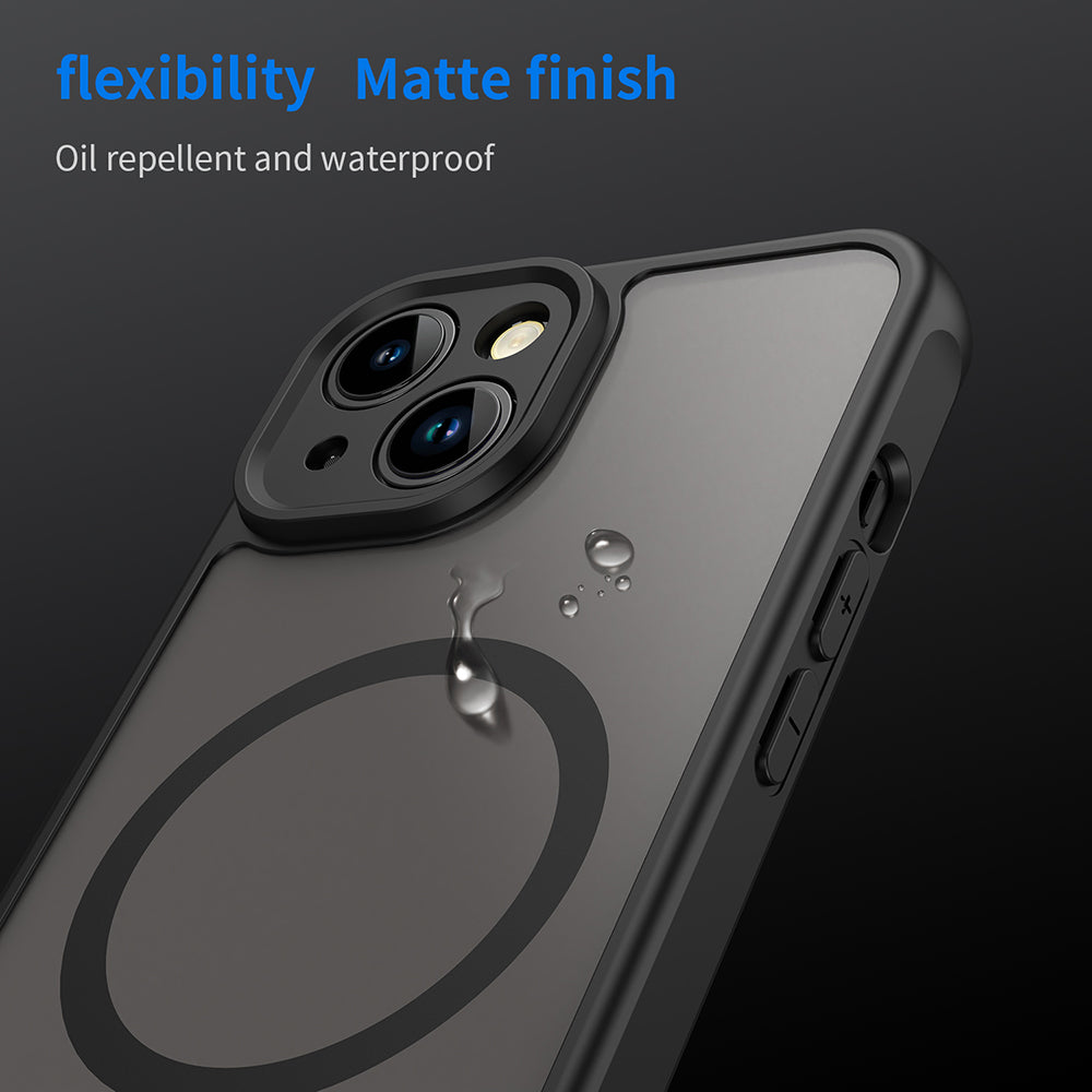 Custodia MagSafe per Apple iPhone 13, Techsuit, HaloFrost II, Nera