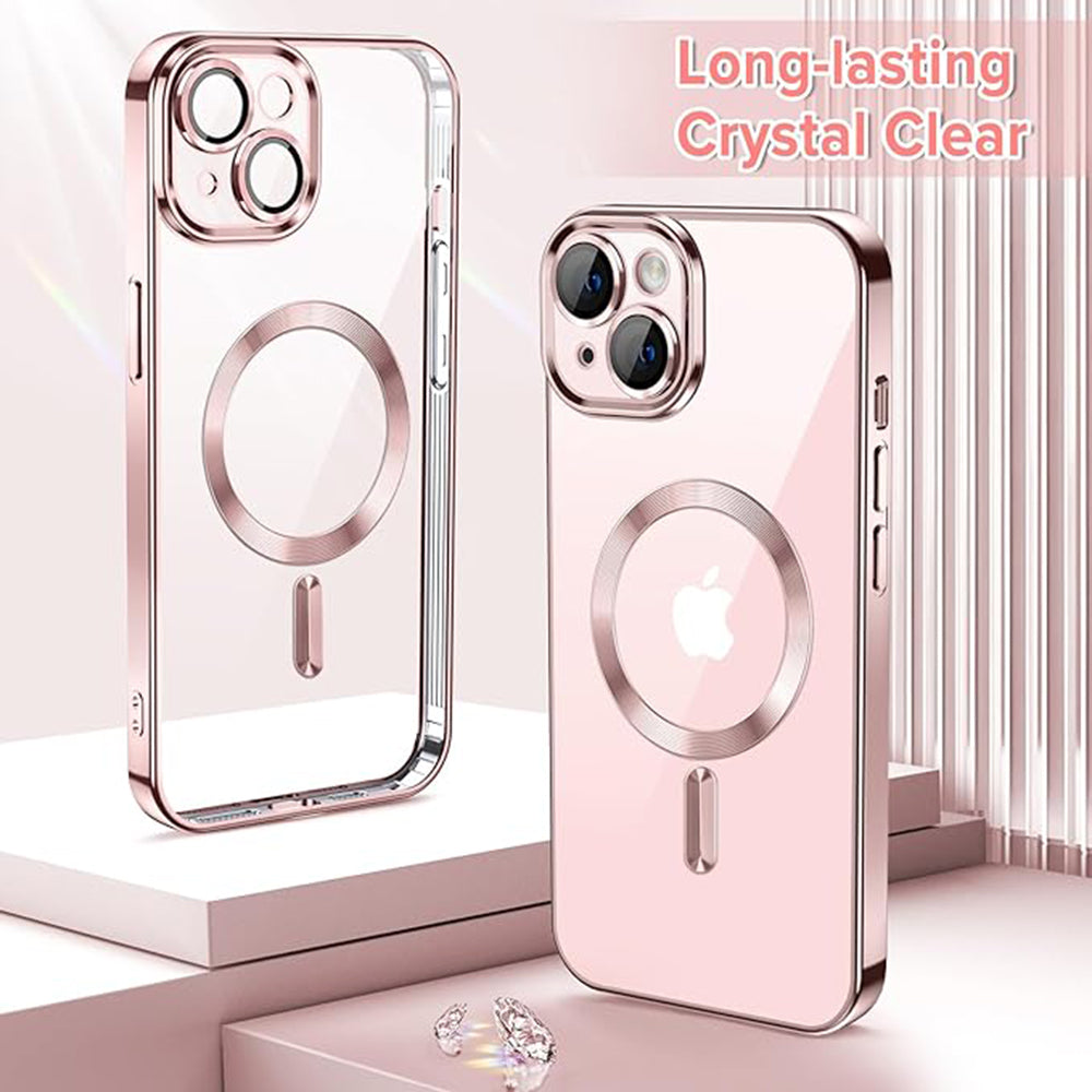 MagSafe-Hülle für Apple iPhone 13, Techsuit, Luxury Crystal, Rosa
