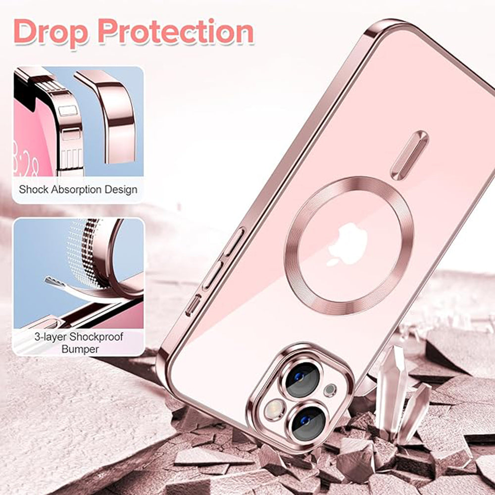 MagSafe-Hülle für Apple iPhone 13, Techsuit, Luxury Crystal, Rosa