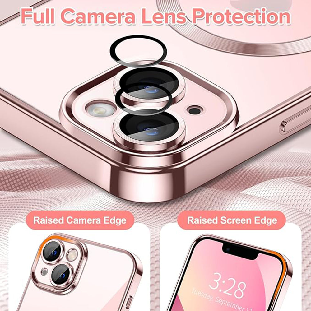 MagSafe-Hülle für Apple iPhone 13, Techsuit, Luxury Crystal, Rosa