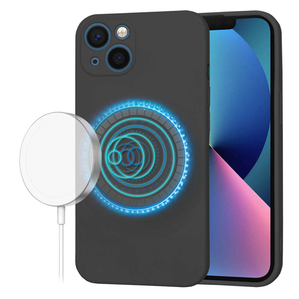 MagSafe Hülle für Apple iPhone 13, Techsuit, SoftFlex, Schwarz