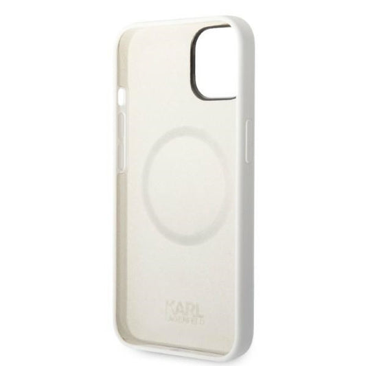 Custodia MagSafe per Apple iPhone 14 Plus, Karl Lagerfeld, Silicone Choupette, Bianca