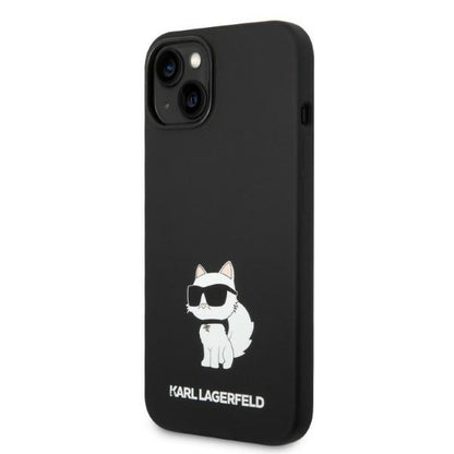 MagSafe Hülle für Apple iPhone 14 Plus, Karl Lagerfeld, Silicone Choupette, Schwarz