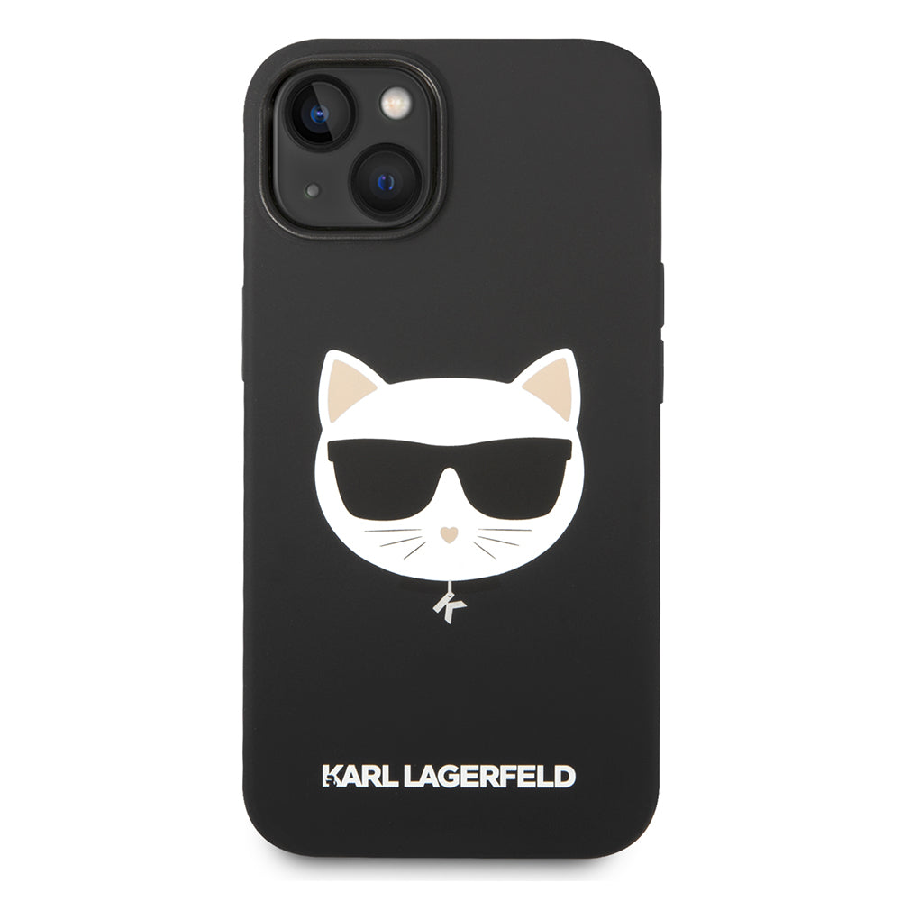 MagSafe Hülle für Apple iPhone 14 Plus, Karl Lagerfeld, Silikon Choupette's Head, Schwarz