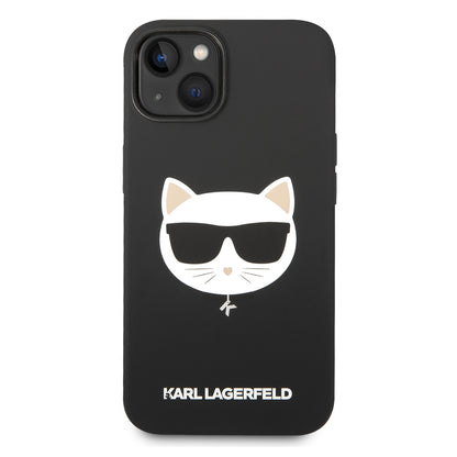 MagSafe Hülle für Apple iPhone 14 Plus, Karl Lagerfeld, Silikon Choupette's Head, Schwarz