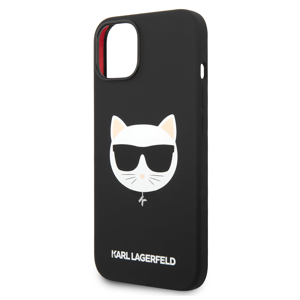 MagSafe Hülle für Apple iPhone 14 Plus, Karl Lagerfeld, Silikon Choupette's Head, Schwarz