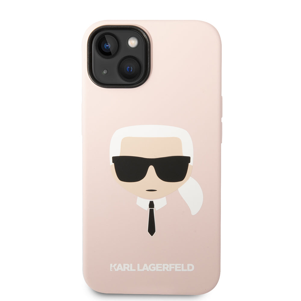 Custodia MagSafe per Apple iPhone 14 Plus, Karl Lagerfeld, Silicone Karl's Head, Rosa