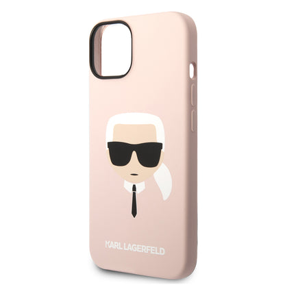 Custodia MagSafe per Apple iPhone 14 Plus, Karl Lagerfeld, Silicone Karl's Head, Rosa