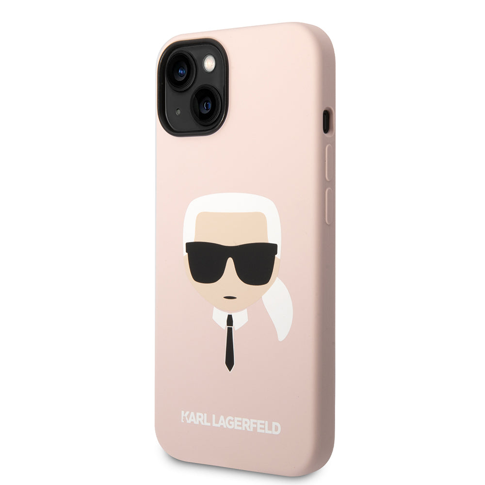 Custodia MagSafe per Apple iPhone 14 Plus, Karl Lagerfeld, Silicone Karl's Head, Rosa