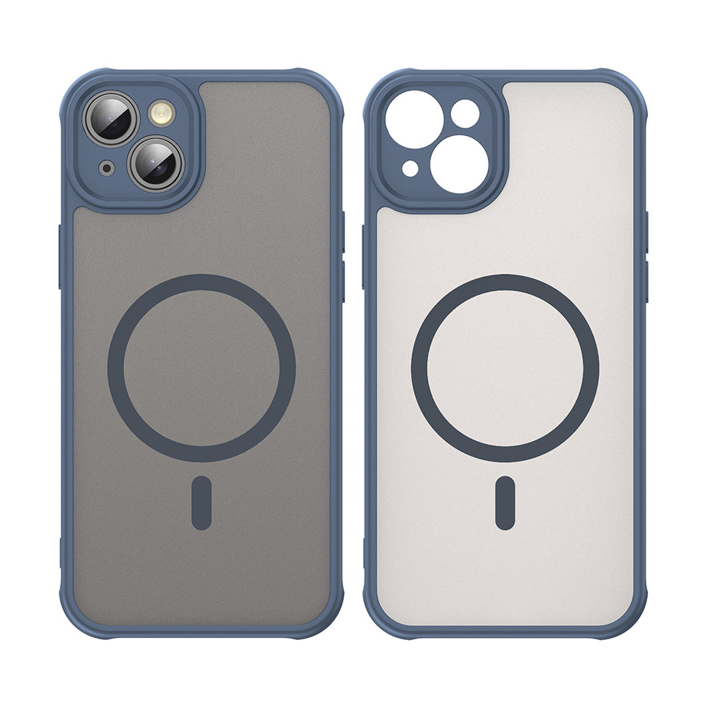 MagSafe Case for Apple iPhone 14 Plus, Techsuit, HaloFrost II, Navy Blue