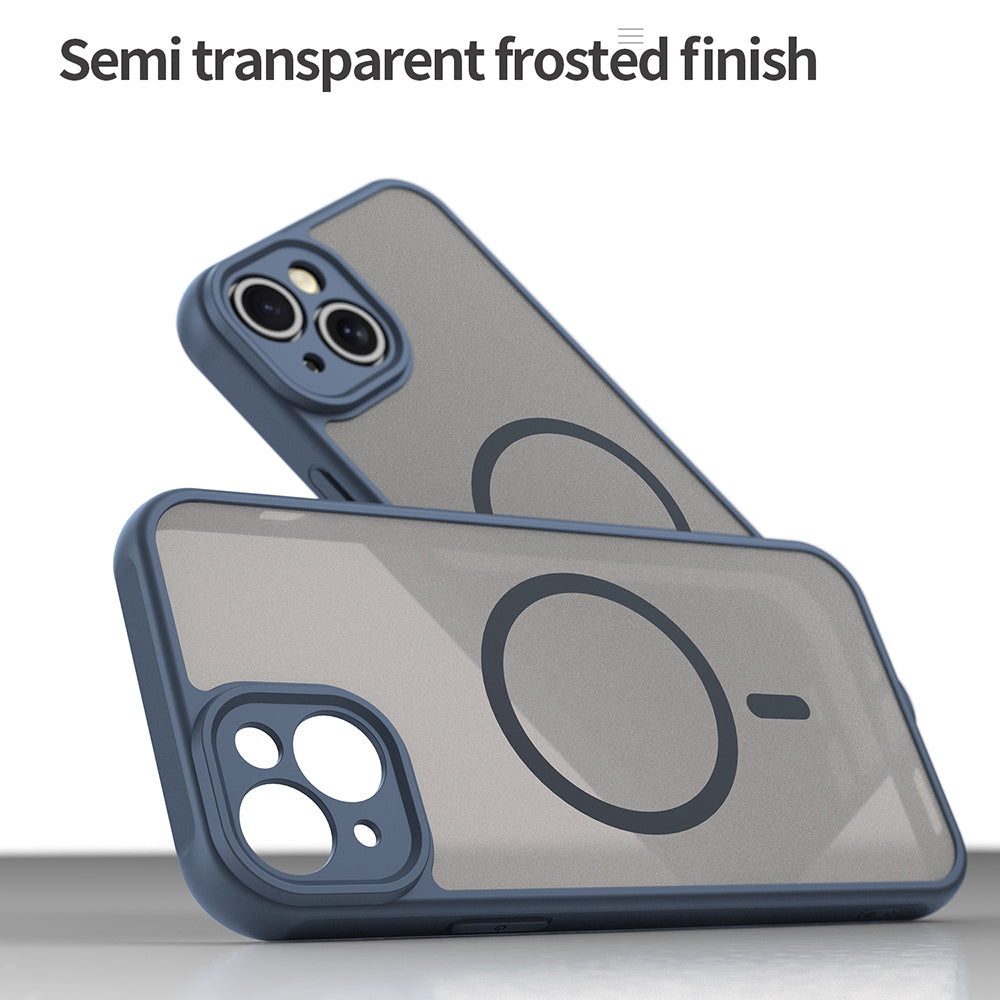 MagSafe Case for Apple iPhone 14 Plus, Techsuit, HaloFrost II, Navy Blue