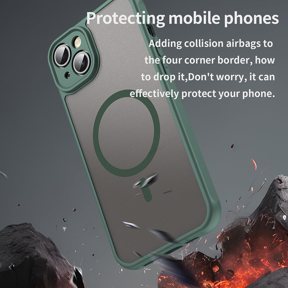 Custodia MagSafe per Apple iPhone 14 Plus, Techsuit, HaloFrost II, Verde