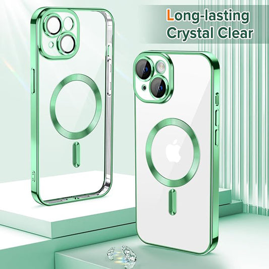 MagSafe-Hülle für Apple iPhone 14 Plus, Techsuit, Luxury Crystal, Hellgrün
