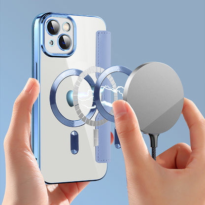 Coque MagSafe pour Apple iPhone 14 Plus, Techsuit, SmartMag Book, Bleu