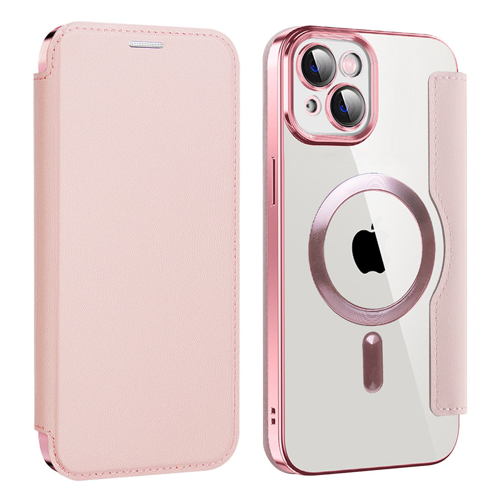Coque MagSafe pour Apple iPhone 14 Plus, Techsuit, SmartMag Book, Rose