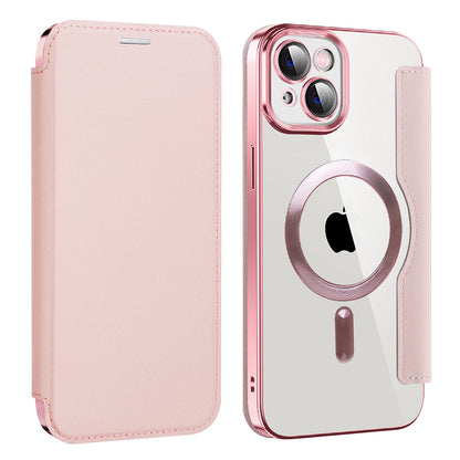 Coque MagSafe pour Apple iPhone 14 Plus, Techsuit, SmartMag Book, Rose