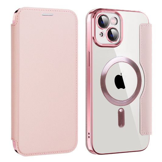Coque MagSafe pour Apple iPhone 14 Plus, Techsuit, SmartMag Book, Rose