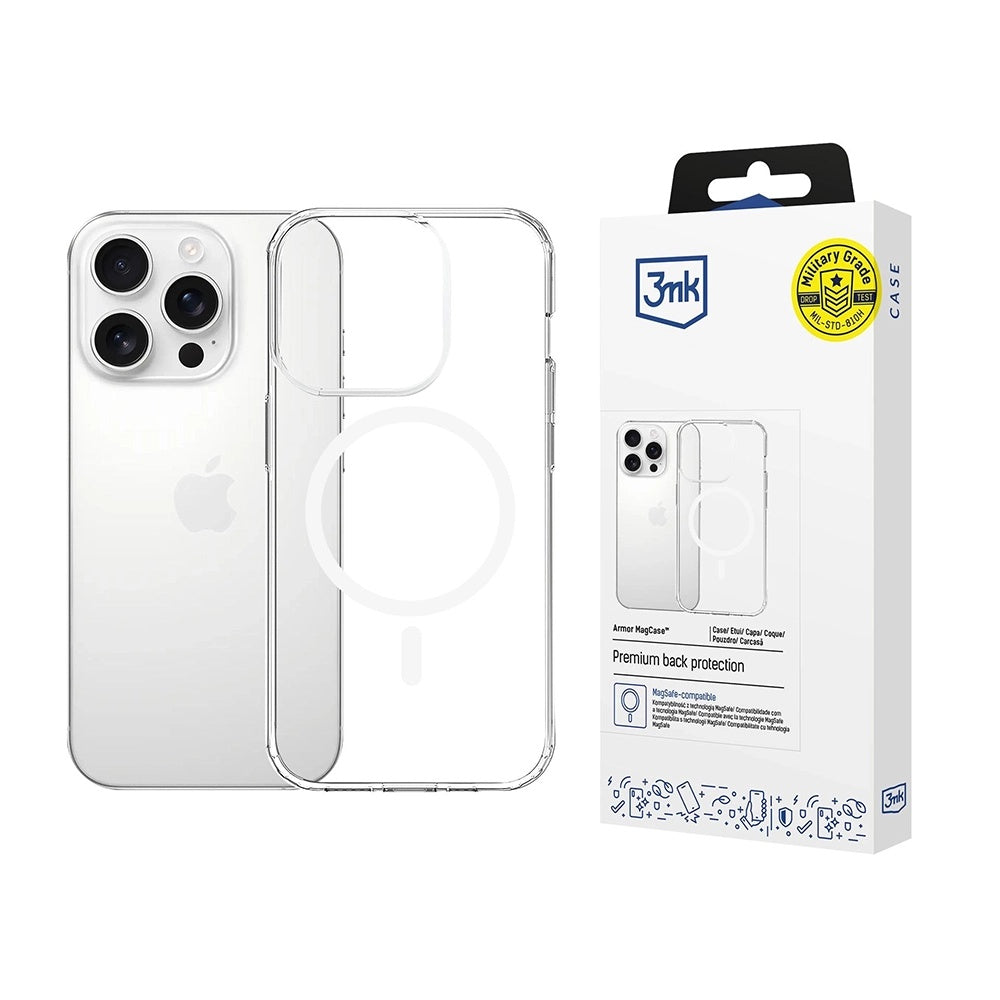 Custodia MagSafe per Apple iPhone 14 Pro, 3MK, Armor MagCase, Trasparente