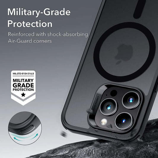 Coque MagSafe pour Apple iPhone 14 Pro, ESR, Classic Hybrid, Noir Satiné