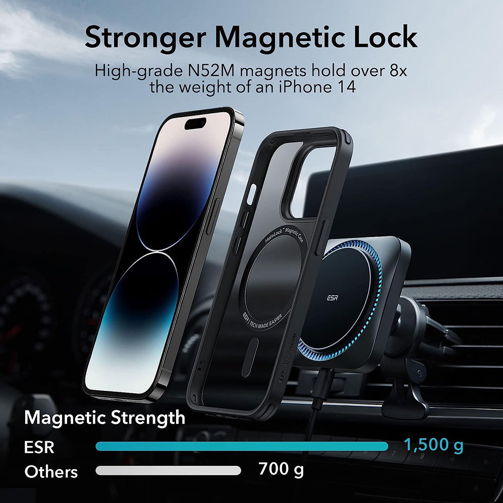 MagSafe-Hülle für Apple iPhone 14 Pro, ESR, Classic Hybrid, Satin Schwarz