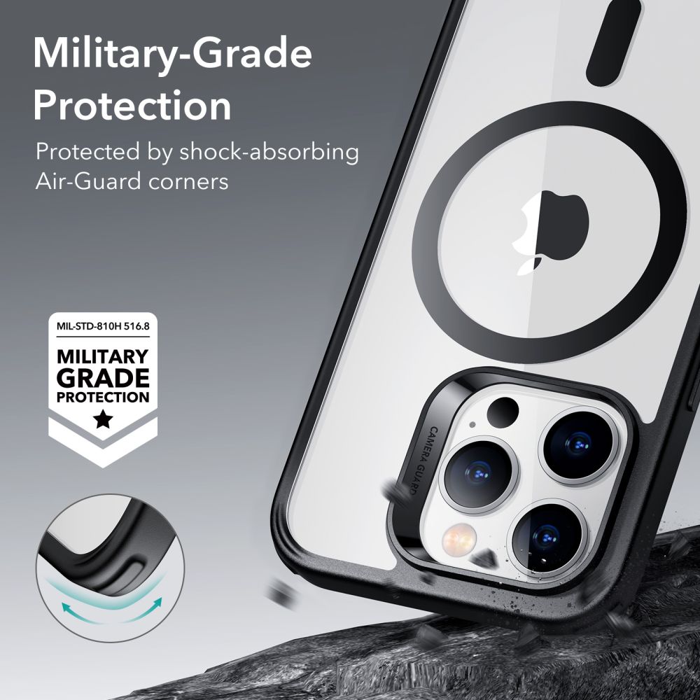 MagSafe-Hülle für Apple iPhone 14 Pro, ESR, Classic Hybrid, Schwarz Transparent