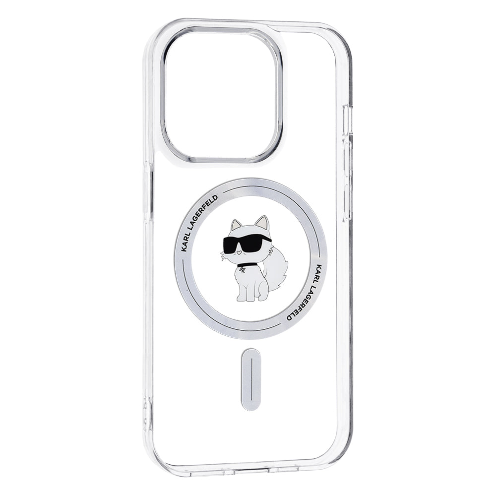 Coque MagSafe pour Apple iPhone 14 Pro Max, Karl Lagerfeld, IML Choupette, Transparente