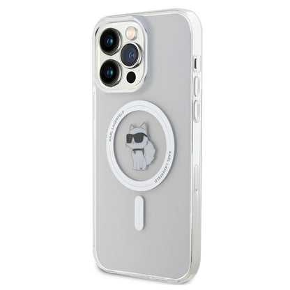 Coque MagSafe pour Apple iPhone 14 Pro Max, Karl Lagerfeld, IML Choupette, Transparente
