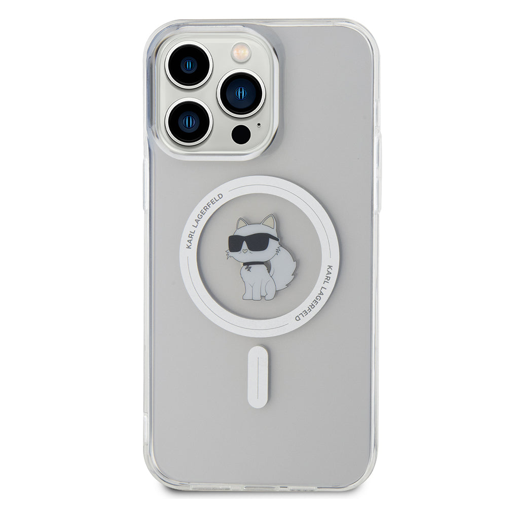 Coque MagSafe pour Apple iPhone 14 Pro Max, Karl Lagerfeld, IML Choupette, Transparente